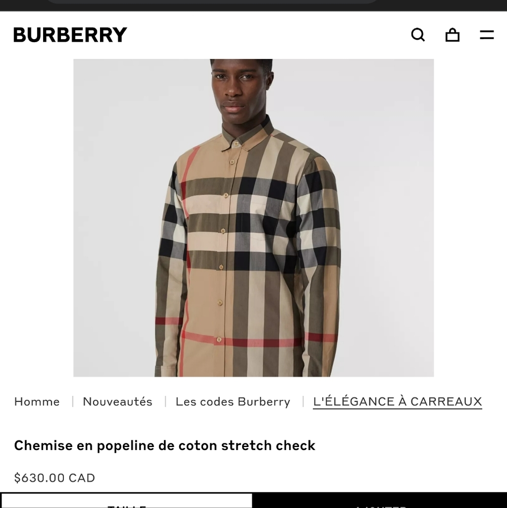 **SOLD** Burberry stretch cotton poplin shirt